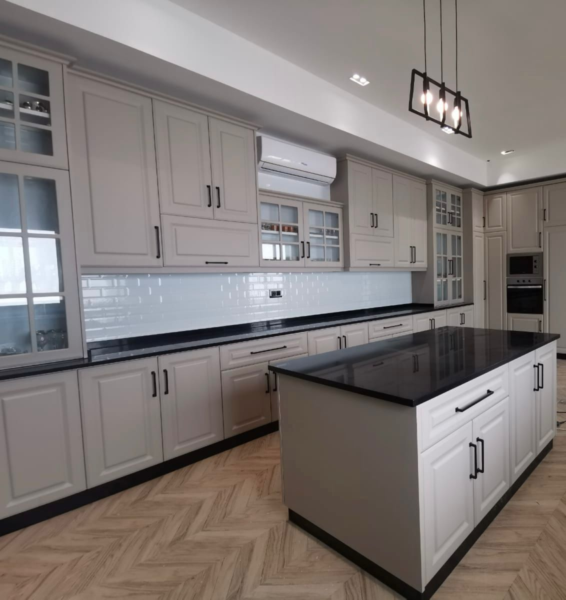 Completed kitchen installation by Khat Al Barq — UAE villa